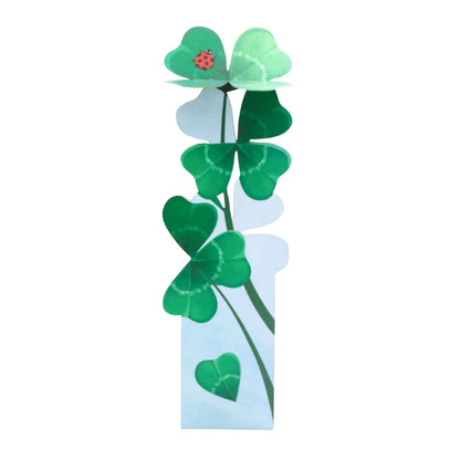 Origamo Fold Out Bookmark Good Luck Clover Handmade Reading Book Lover Gift