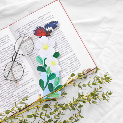 Origamo Fold Out Bookmark Butterfly On Flower Handmade Reading Book Lover Gift