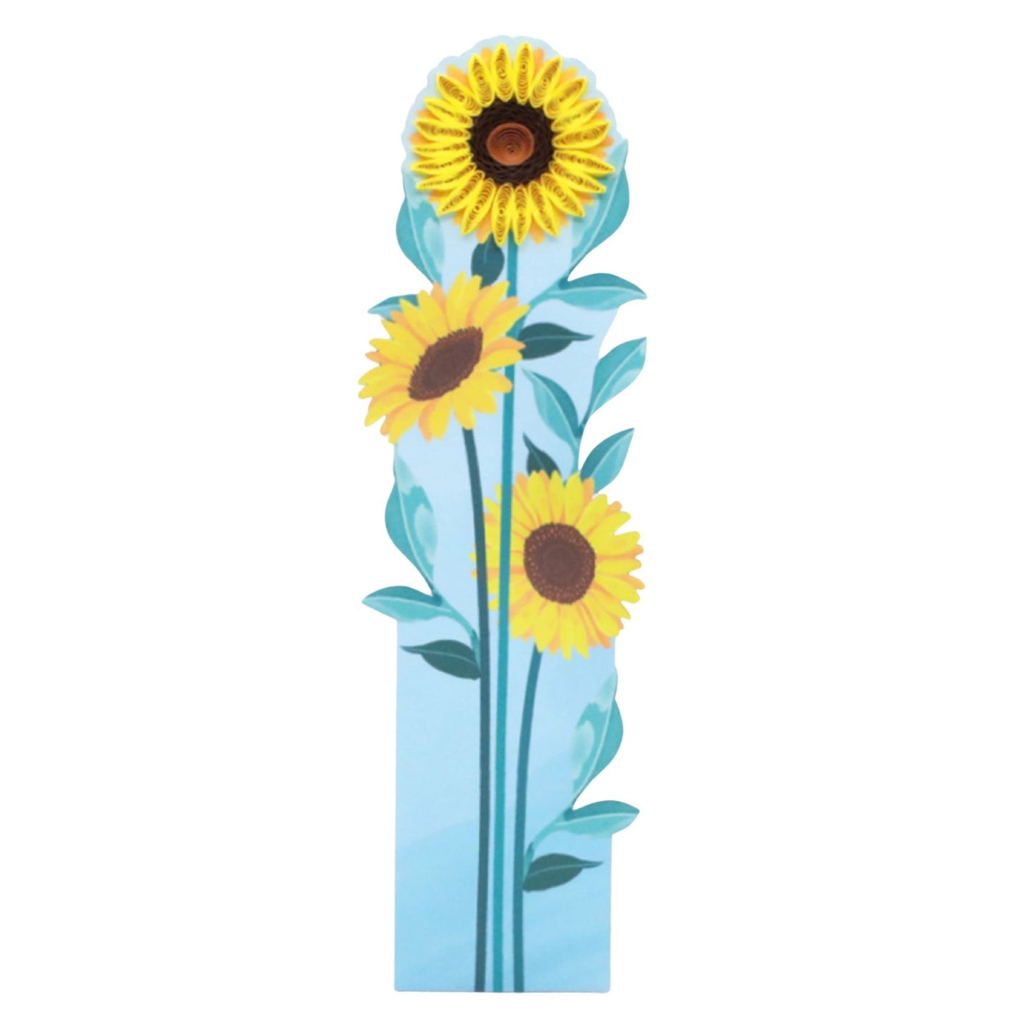 Origamo Quilled Bookmark Yellow Sunflowers Handmade Reading Book Lover Gift