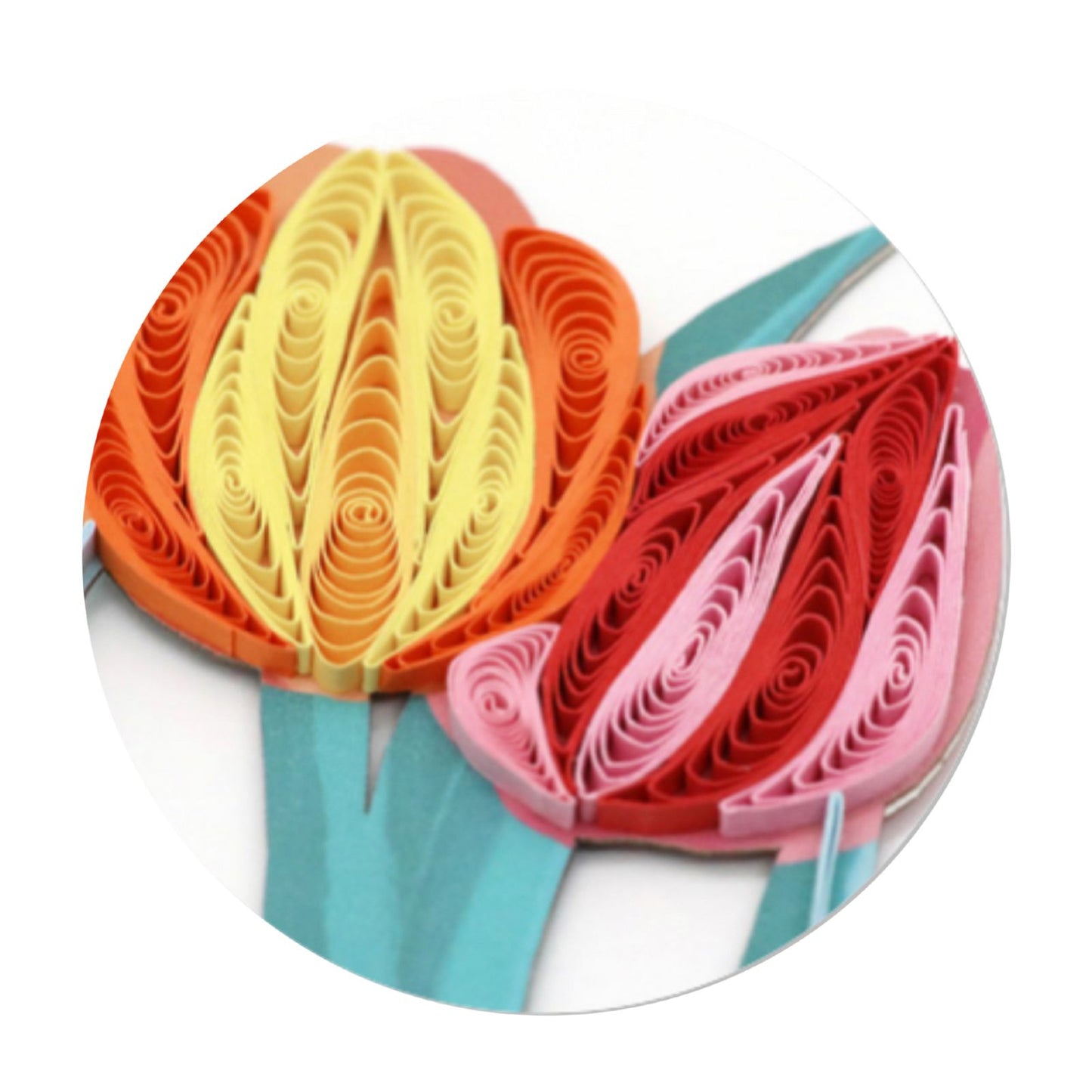 Origamo Quilled Bookmark Colourful Tulips Handmade Reading Book Lover Gift