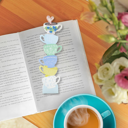 Origamo Quilled Bookmark Cosy Teacups Handmade Reading Book Lover Gift
