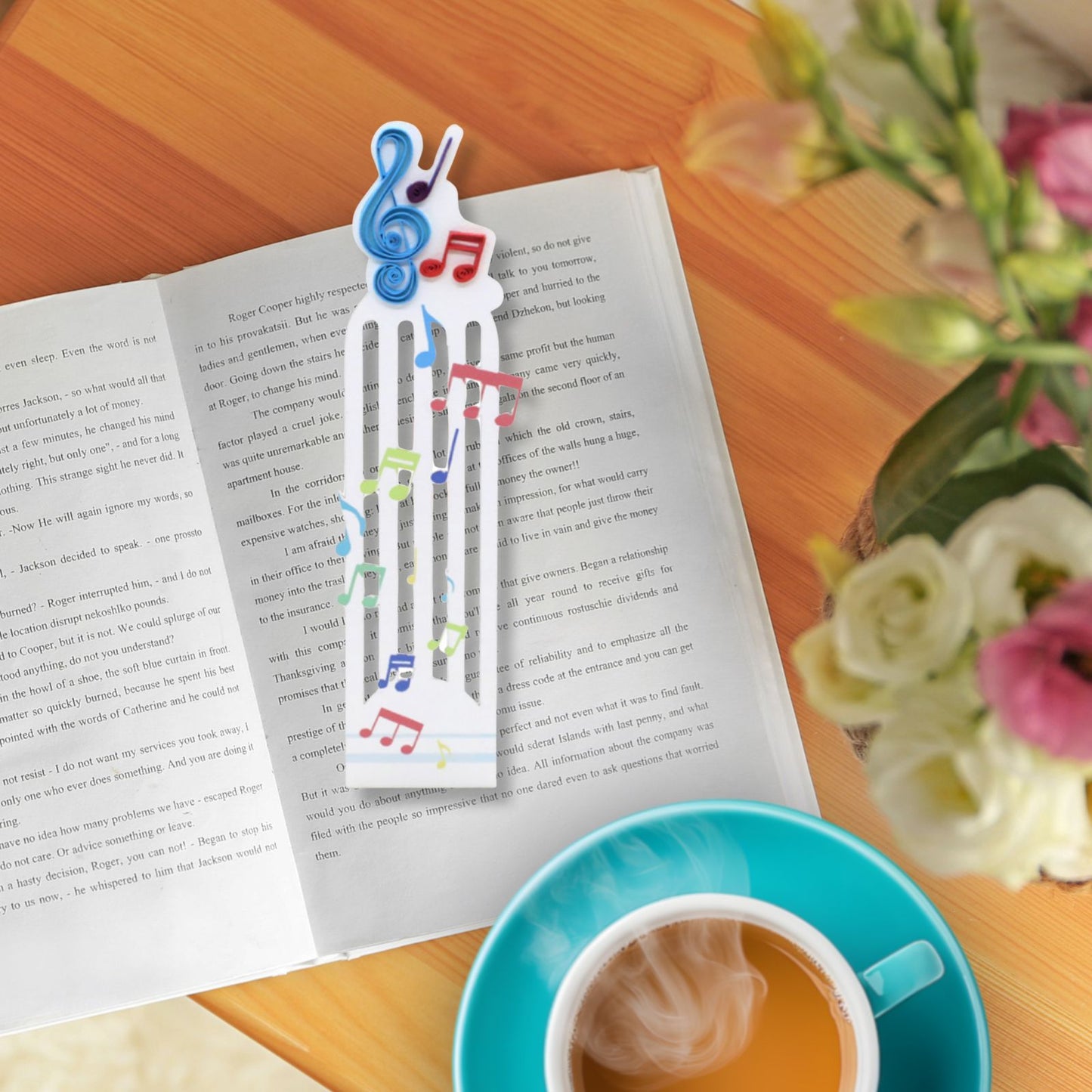 Origamo Quilled Bookmark Musical Notes Handmade Reading Musician Book Lover Gift