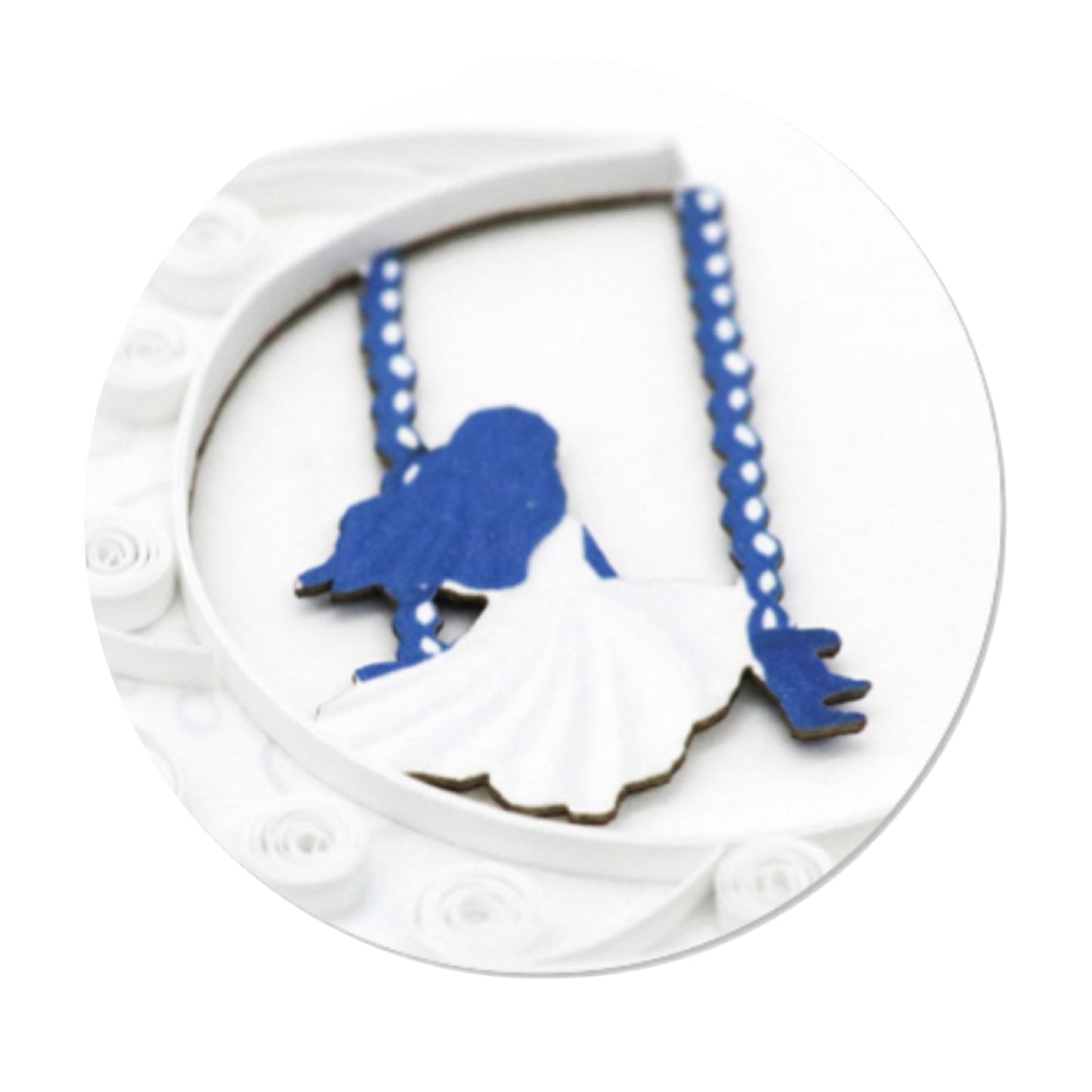 Origamo Quilled Bookmark Dreaming Girl Handmade Bedtime Reading Book Lover Gift