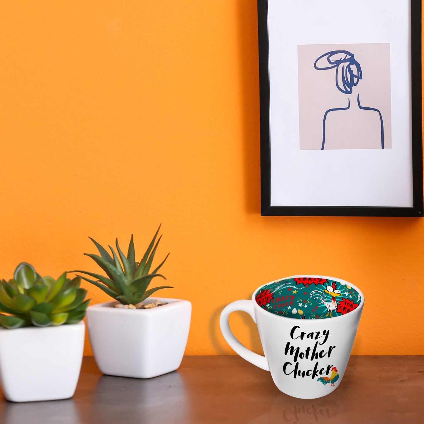 Inside Out Crazy Mother Clucker Novelty Mug In Gift Box