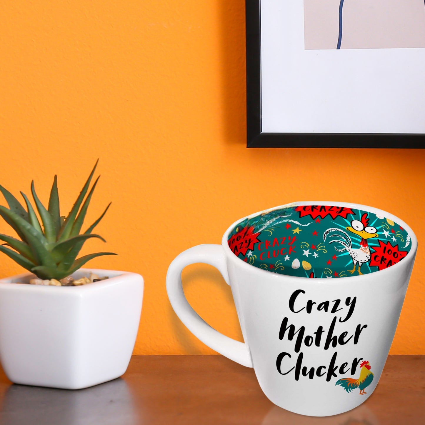 Inside Out Crazy Mother Clucker Novelty Mug In Gift Box