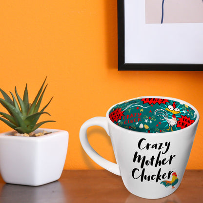 Inside Out Crazy Mother Clucker Novelty Mug In Gift Box