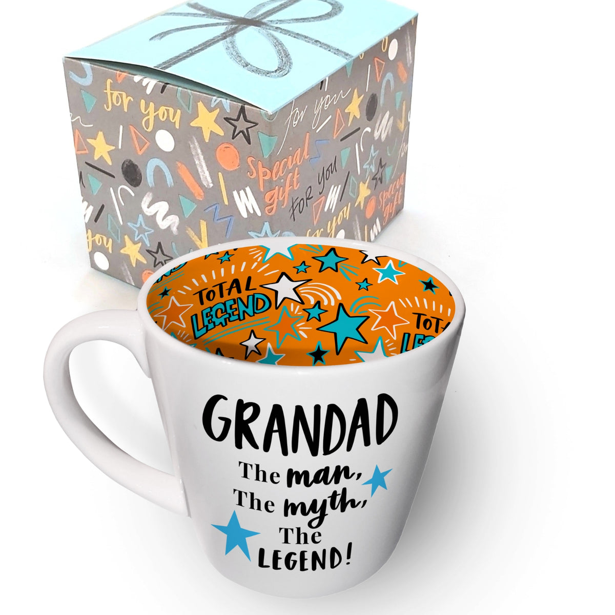 Grandad Man Myth Legend Ceramic Mug In Gift Box By Inside Out