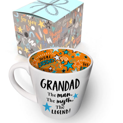 Grandad Man Myth Legend Ceramic Mug In Gift Box By Inside Out