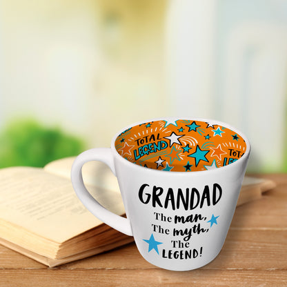 Grandad Man Myth Legend Ceramic Mug In Gift Box By Inside Out