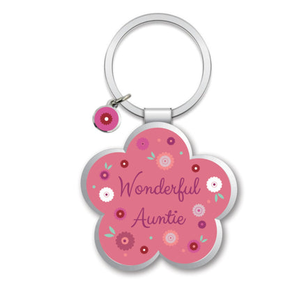 Wonderful Auntie Little Wishes Metallic Keyring