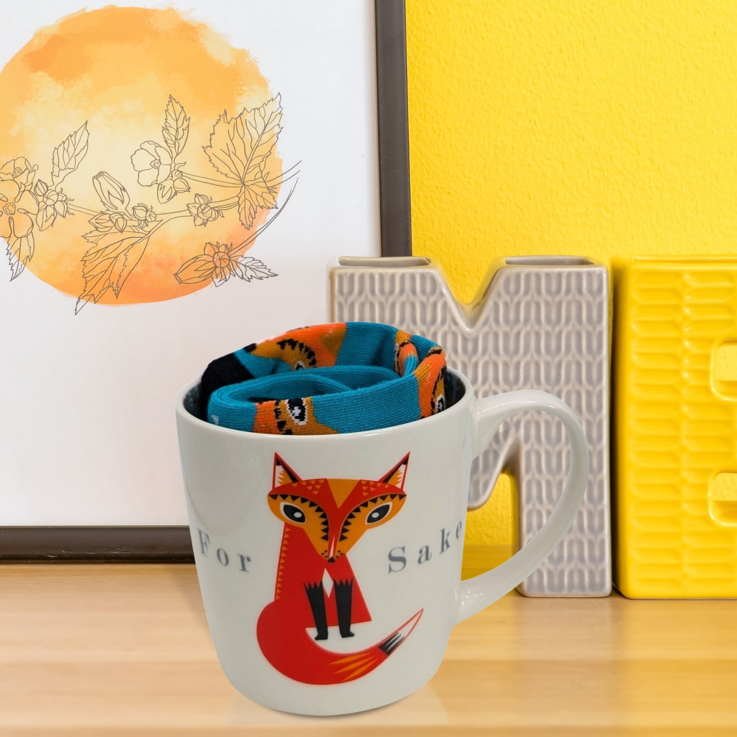 For Fox Sake Mug & Socks Set For Her Fun Foxy Gift Set