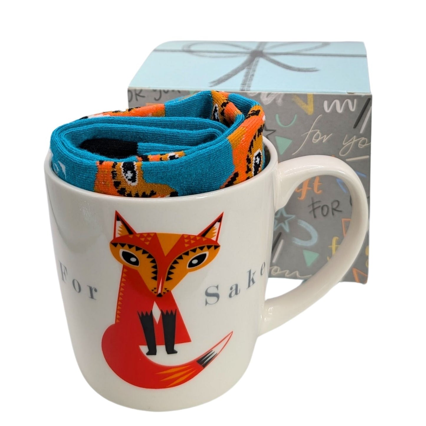 For Fox Sake Mug & Socks Set For Her Fun Foxy Gift Set