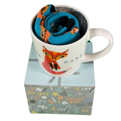 For Fox Sake Mug & Socks Set For Her Fun Foxy Gift Set