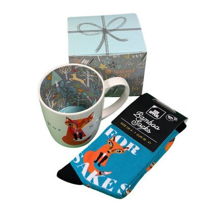 For Fox Sake Mug & Socks Set For Her Fun Foxy Gift Set