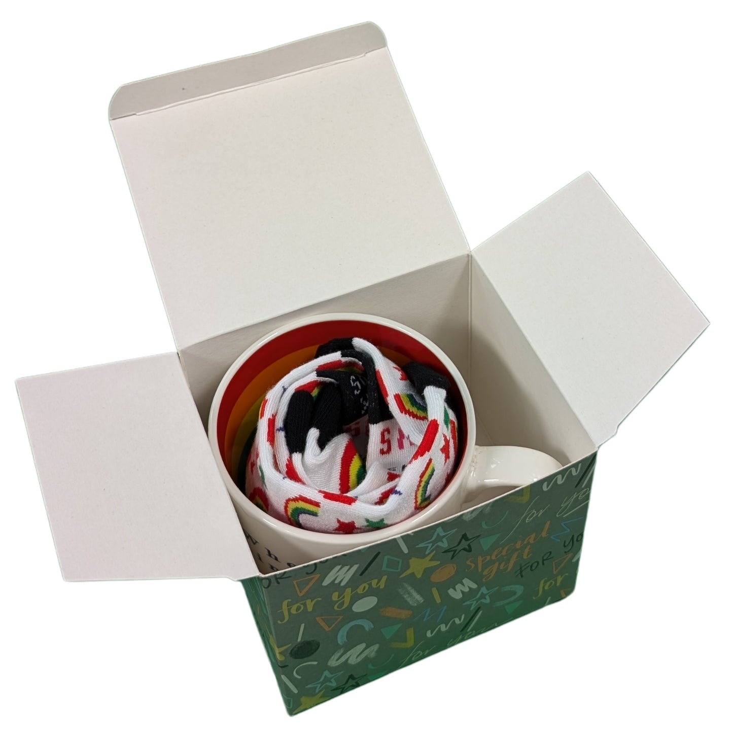 When It Rains Look For Rainbows Mug & Socks Set For Her Gift Set