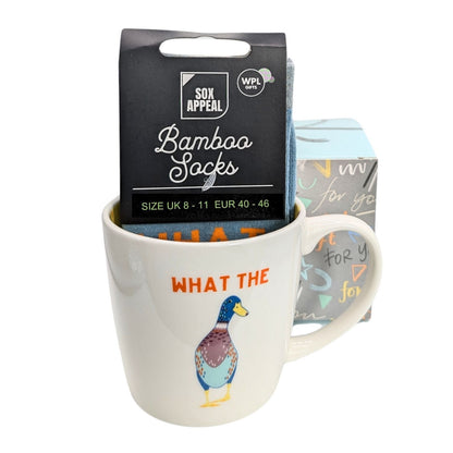 What The Duck Mug & Socks Set For Him Ducktastic! Gift Set