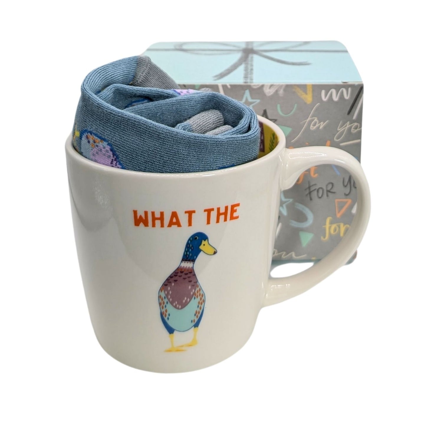 What The Duck Mug & Socks Set For Him Ducktastic! Gift Set