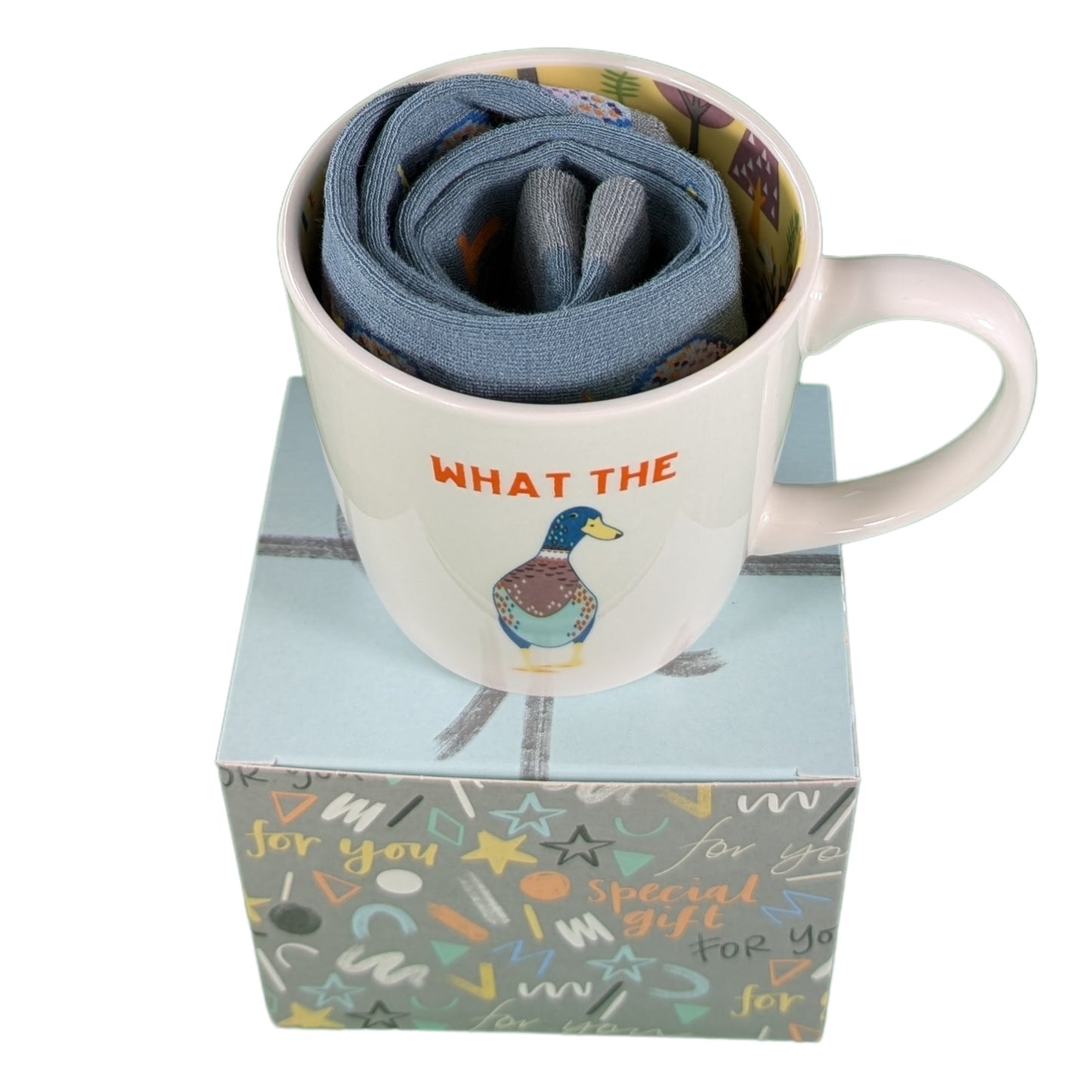 What The Duck Mug & Socks Set For Him Ducktastic! Gift Set