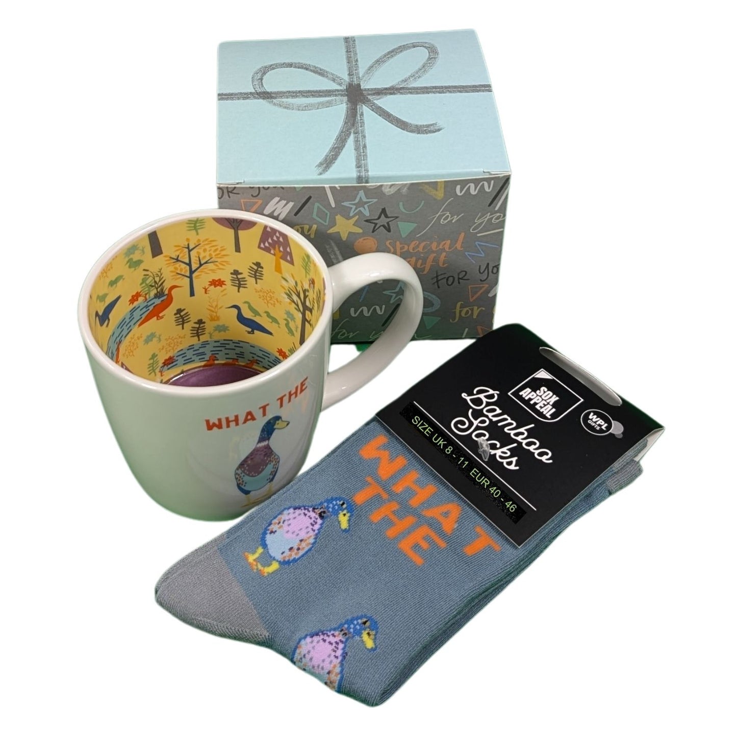 What The Duck Mug & Socks Set For Him Ducktastic! Gift Set