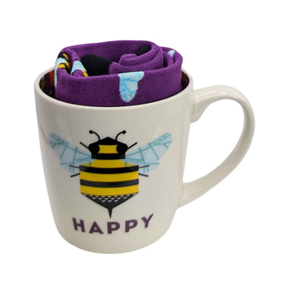 Bee Happy Mug & Socks Set For Her Bee Friendly Gift Set