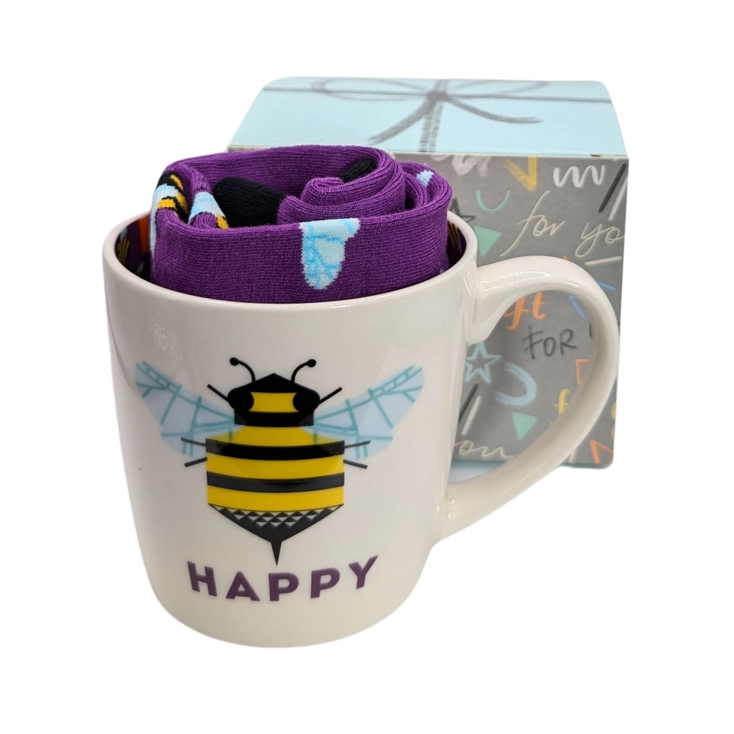Bee Happy Mug & Socks Set For Her Bee Friendly Gift Set