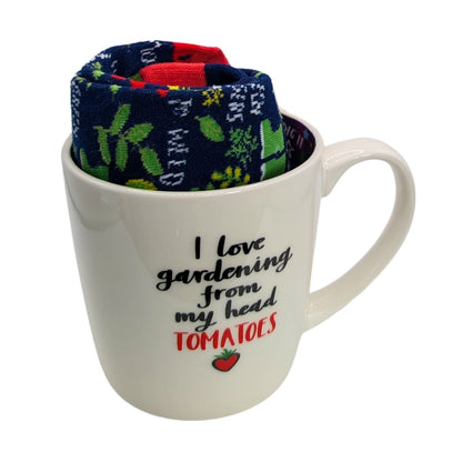 I Love Gardening From My Head Tomatoes Mug & Socks Set For Her Gift Set