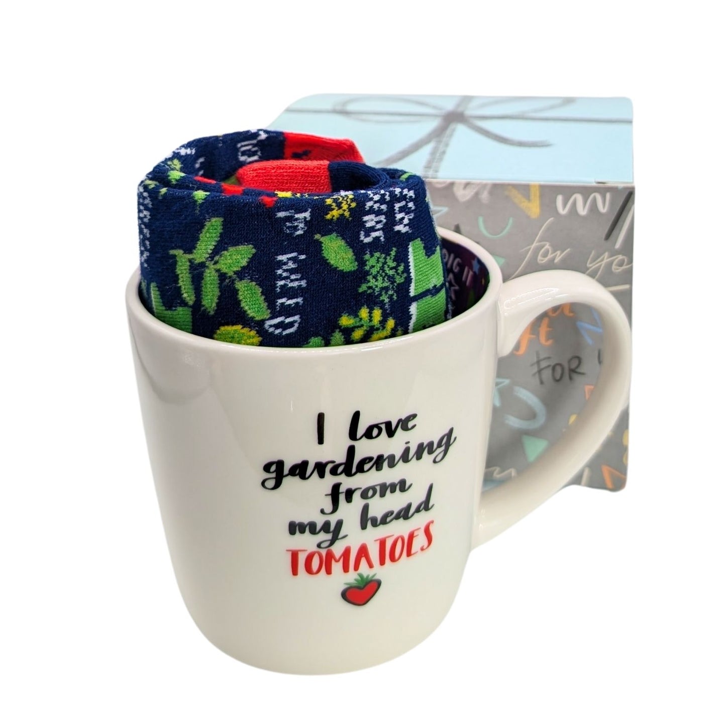 I Love Gardening From My Head Tomatoes Mug & Socks Set For Her Gift Set