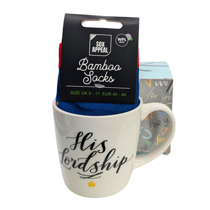 His Lordship Royalty Mug & Socks Set For Him His Majesty Gift Set