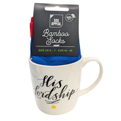 His Lordship Royalty Mug & Socks Set For Him His Majesty Gift Set