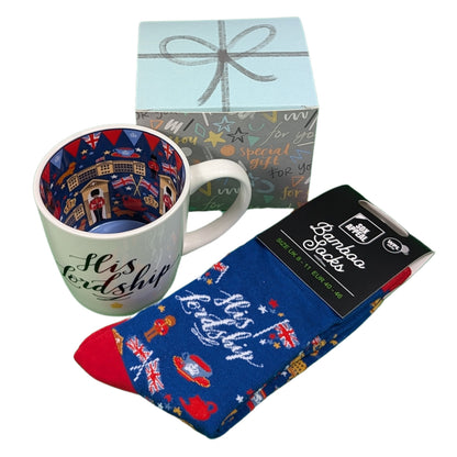 His Lordship Royalty Mug & Socks Set For Him His Majesty Gift Set