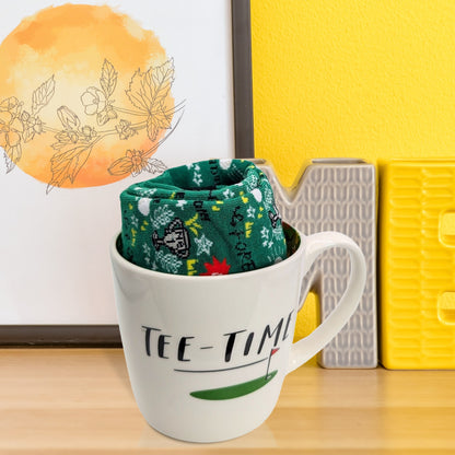 Tee-Time Golfing Mug & Socks Set For Him Golf-Tastic Fun Gift Set