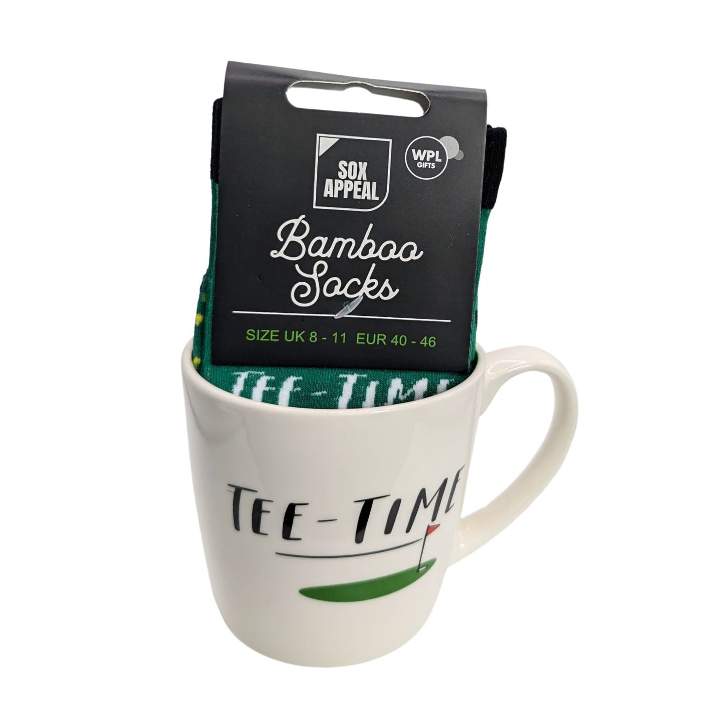 Tee-Time Golfing Mug & Socks Set For Him Golf-Tastic Fun Gift Set