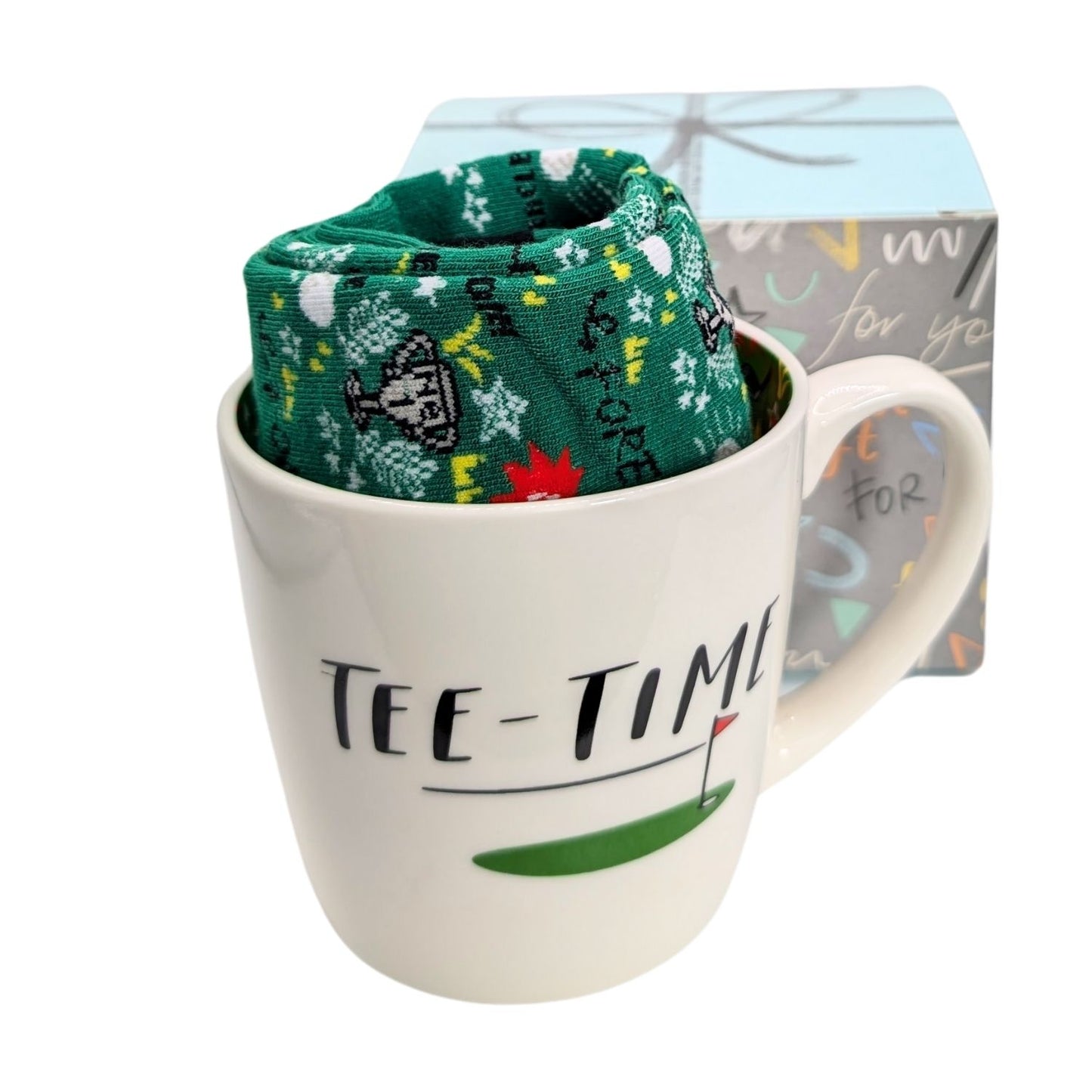 Tee-Time Golfing Mug & Socks Set For Him Golf-Tastic Fun Gift Set