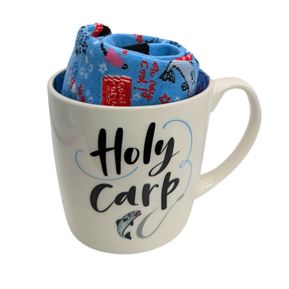 Holy Carp Fishing Mug & Socks Set For Him Gift Set