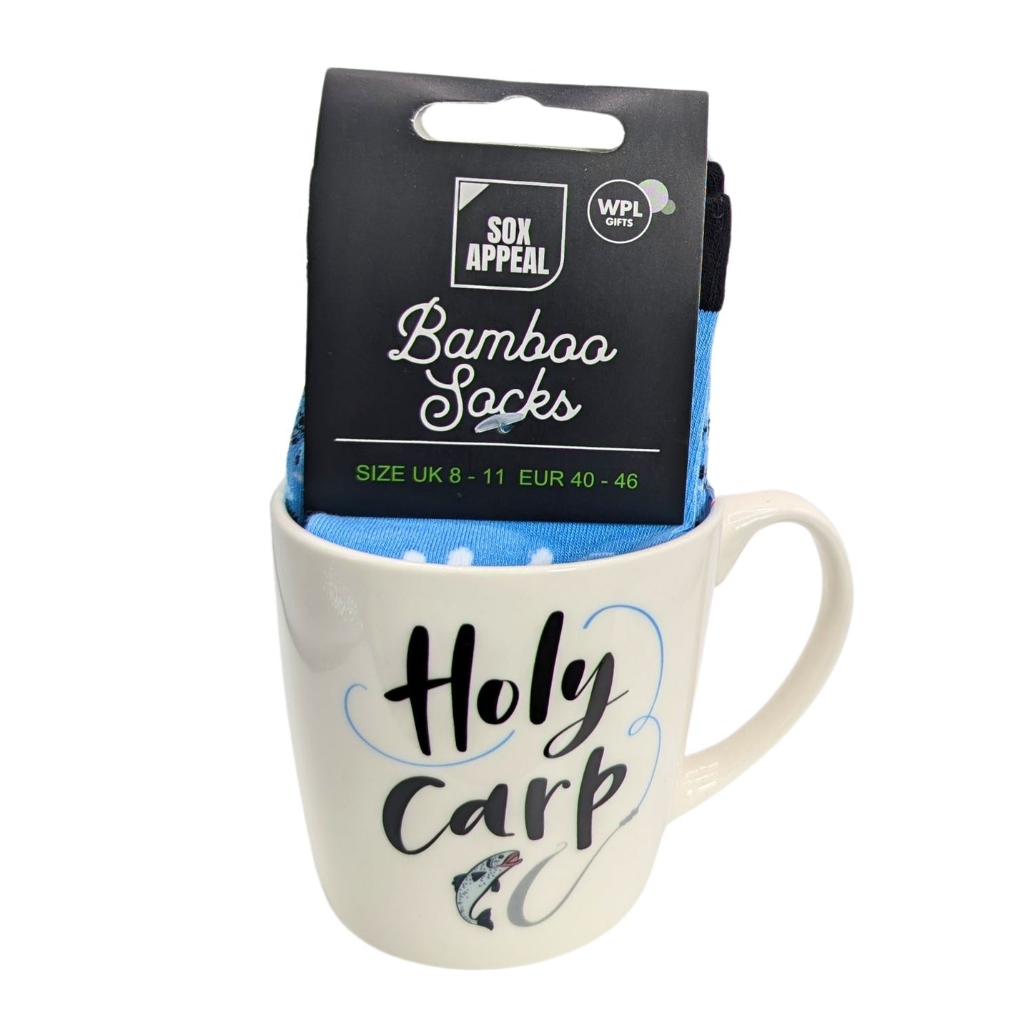 Holy Carp Fishing Mug & Socks Set For Him Gift Set