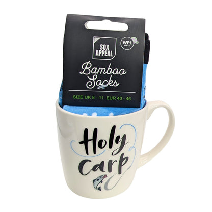 Holy Carp Fishing Mug & Socks Set For Him Gift Set