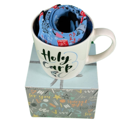 Holy Carp Fishing Mug & Socks Set For Him Gift Set