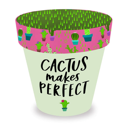 Love Plants Cactus Makes Perfect Green Painted Terracotta Plant Pot Gift Idea