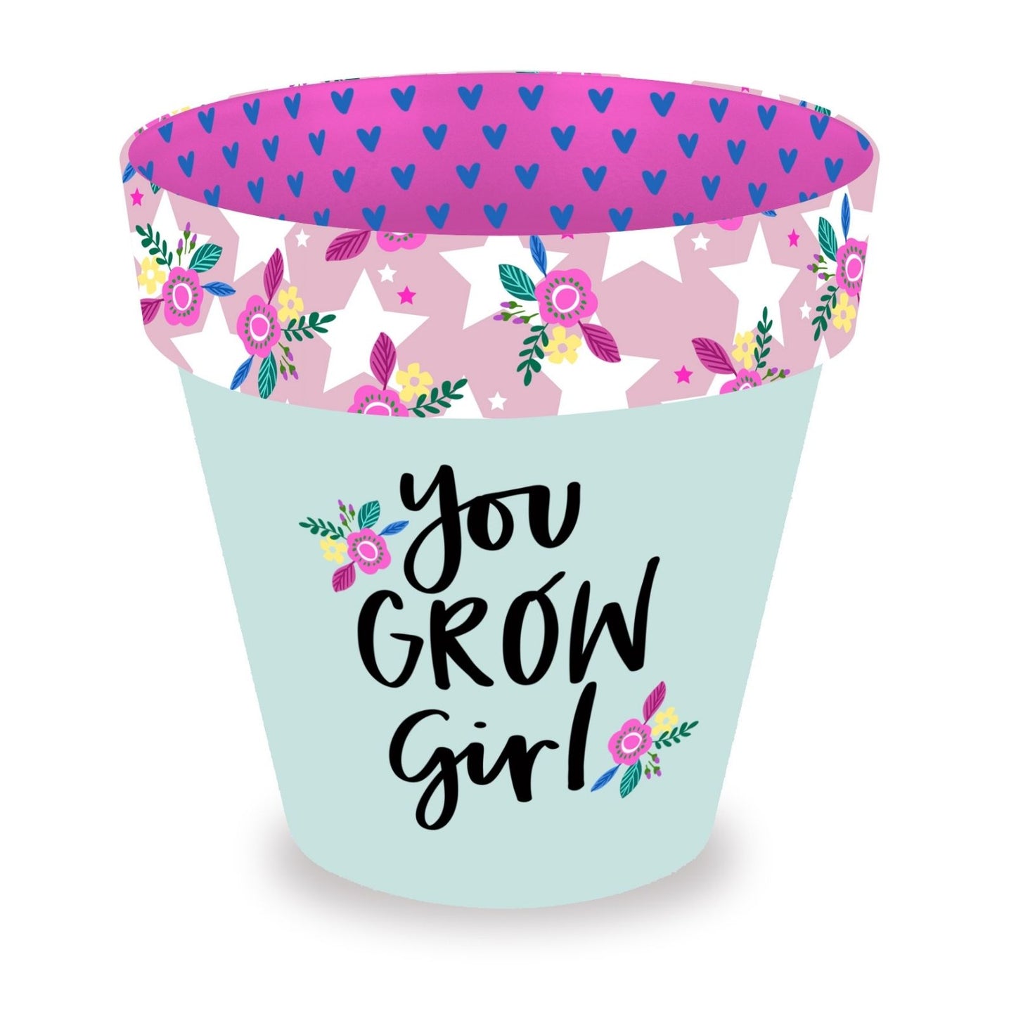 Love Plants You Grow Girl Painted Terracotta Plant Pot Gift Idea