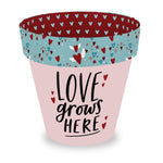 Love Plants Love Grows Here Pink Painted Terracotta Plant Pot Gift Idea