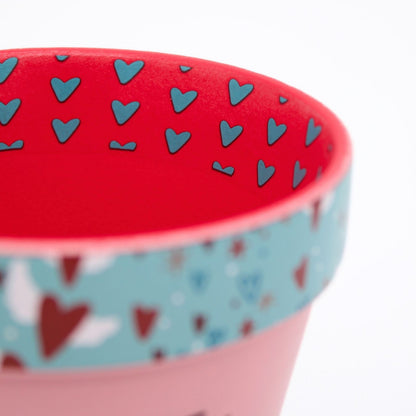 Love Plants Love Grows Here Pink Painted Terracotta Plant Pot Gift Idea