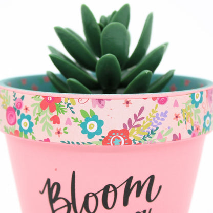 Love Plants Bloom Where You Are Planted Painted Terracotta Plant Pot Gift Idea