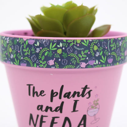 Love Plants The Plants & I Need A Drink! Painted Terracotta Plant Pot Gift Idea