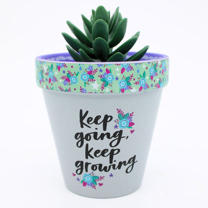 Love Plants Keep Going, Keep Growing Painted Terracotta Plant Pot Gift Idea