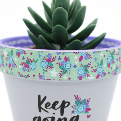 Love Plants Keep Going, Keep Growing Painted Terracotta Plant Pot Gift Idea