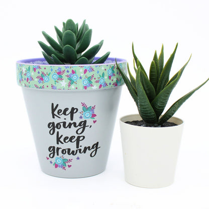 Love Plants Keep Going, Keep Growing Painted Terracotta Plant Pot Gift Idea