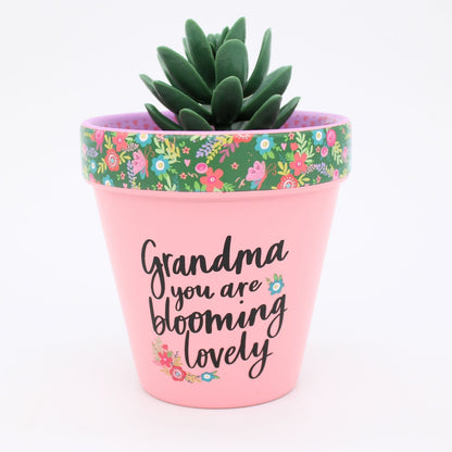 Love Plants Grandma You Are Blooming Lovely Painted Terracotta Plant Pot Gift