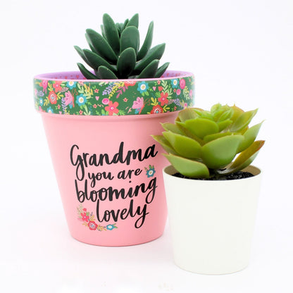Love Plants Grandma You Are Blooming Lovely Painted Terracotta Plant Pot Gift