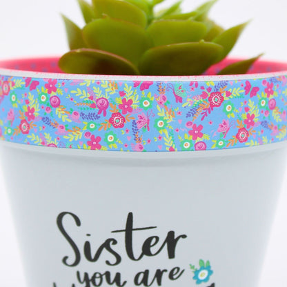 Love Plants Sister You Are Blooming Lovely Painted Terracotta Plant Pot Gift