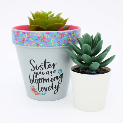Love Plants Sister You Are Blooming Lovely Painted Terracotta Plant Pot Gift
